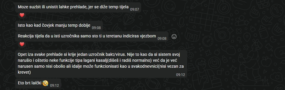 Mišljenje doktora o treningu sa prehladom