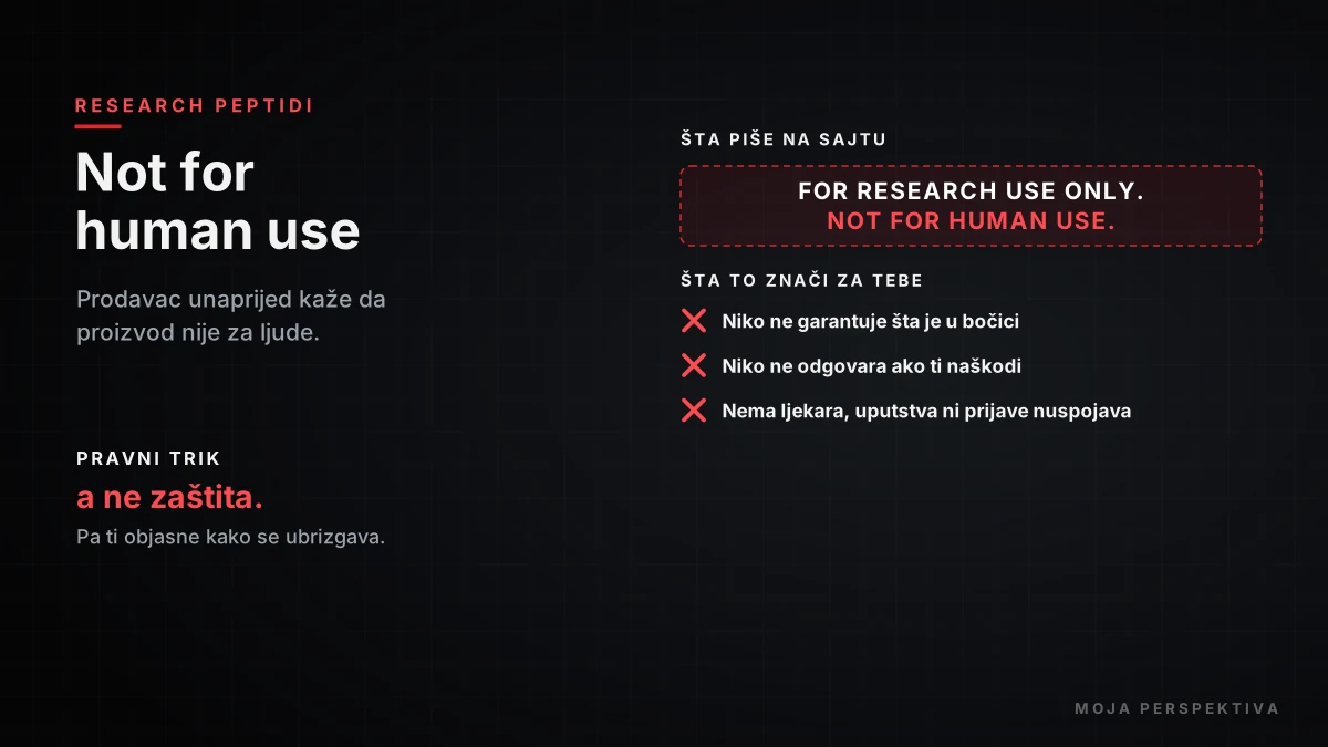 Šta znači not for human use kod Peptida