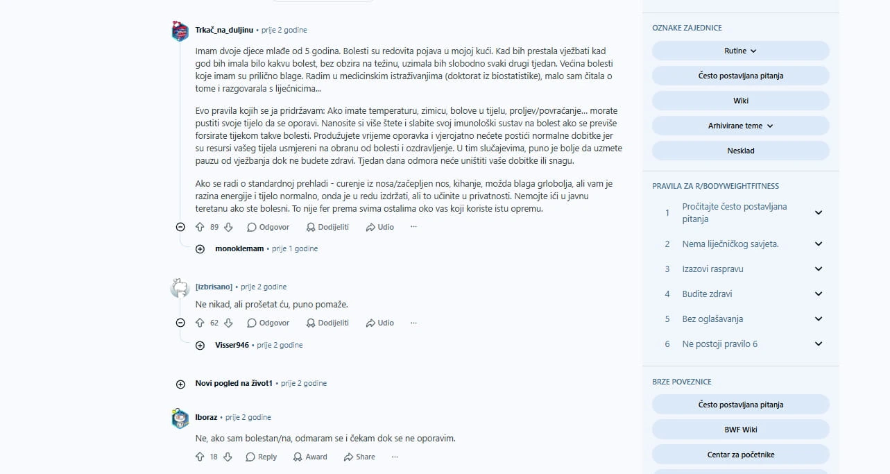 Trening i Prehlada iskustva